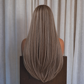 Ash Brown Straight Wig with Full Fringe | Milk & Honey Wigs