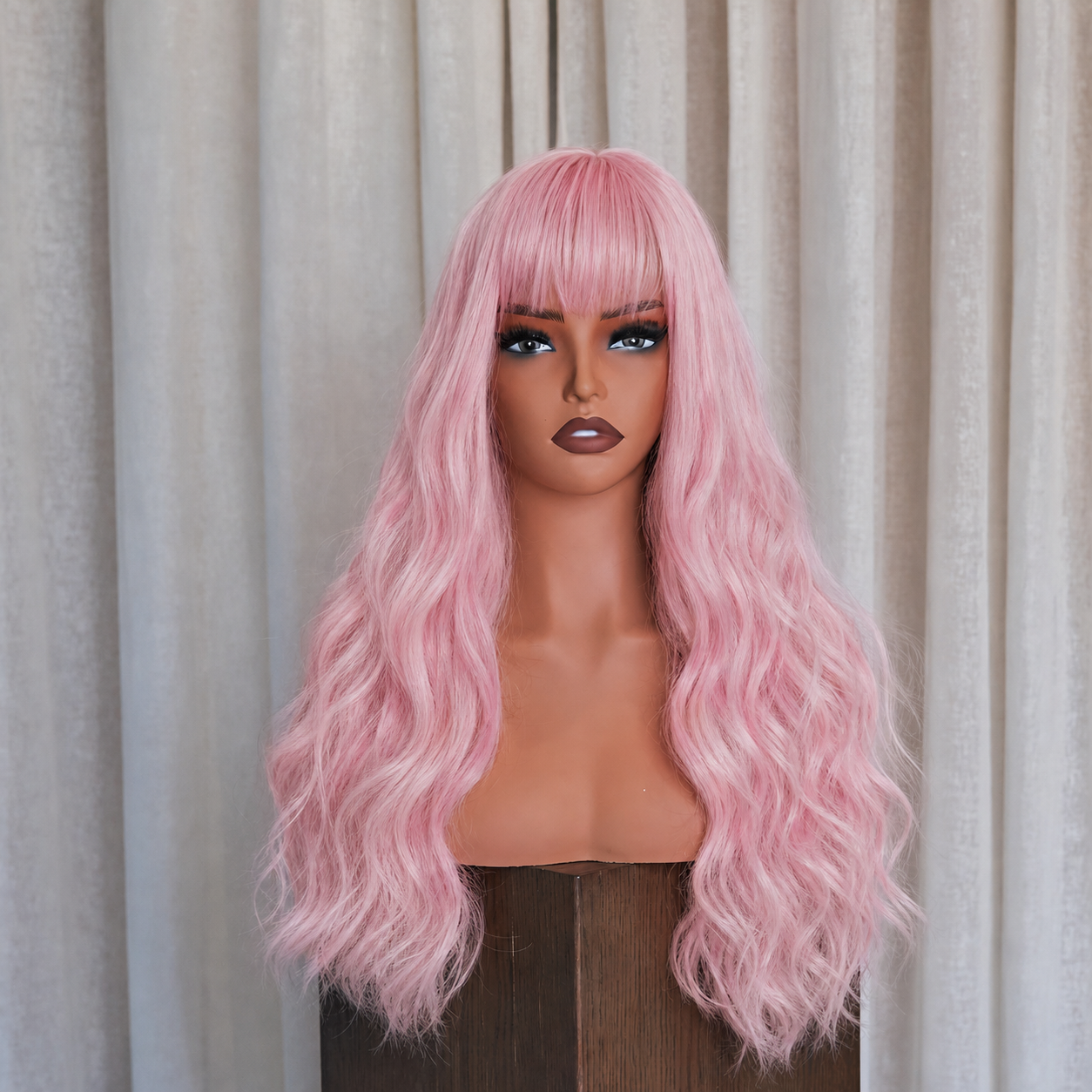 BONNIE Pink 22" Fringe Wig