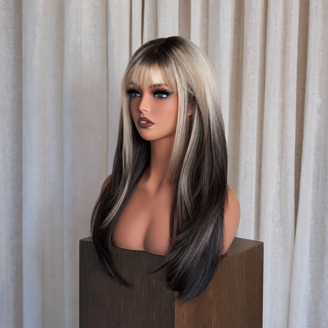 Black and Platinum Blonde Split Wig | Milk &amp; Honey Wigs