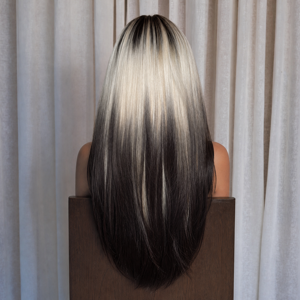 Black and Platinum Blonde Split Wig | Milk &amp; Honey Wigs
