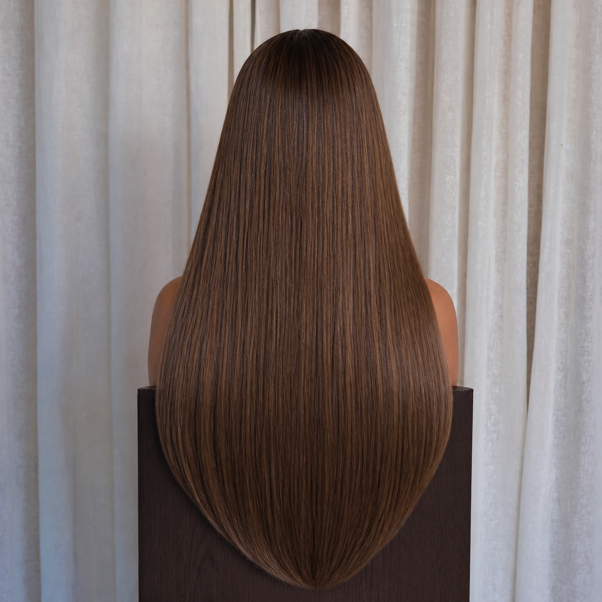 Chestnut Brown Straight Wig | Milk &amp; Honey Wigs