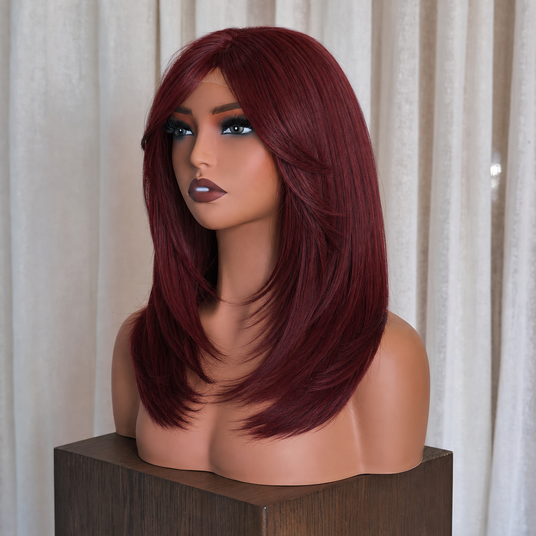 Deep Burgundy Red Layers Wig | Milk &amp; Honey Wigs