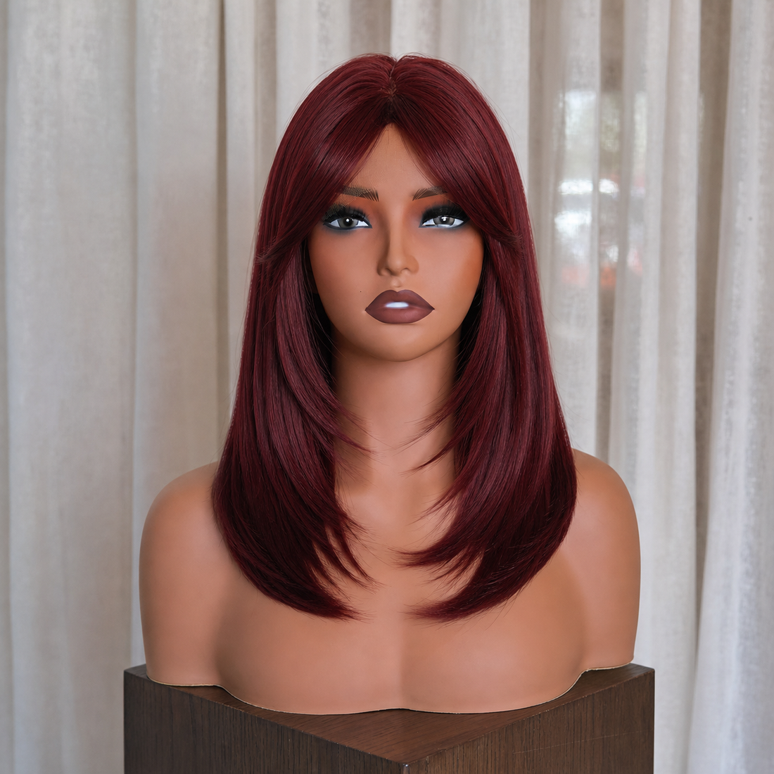 Deep Burgundy Red Layers Wig | Milk &amp; Honey Wigs