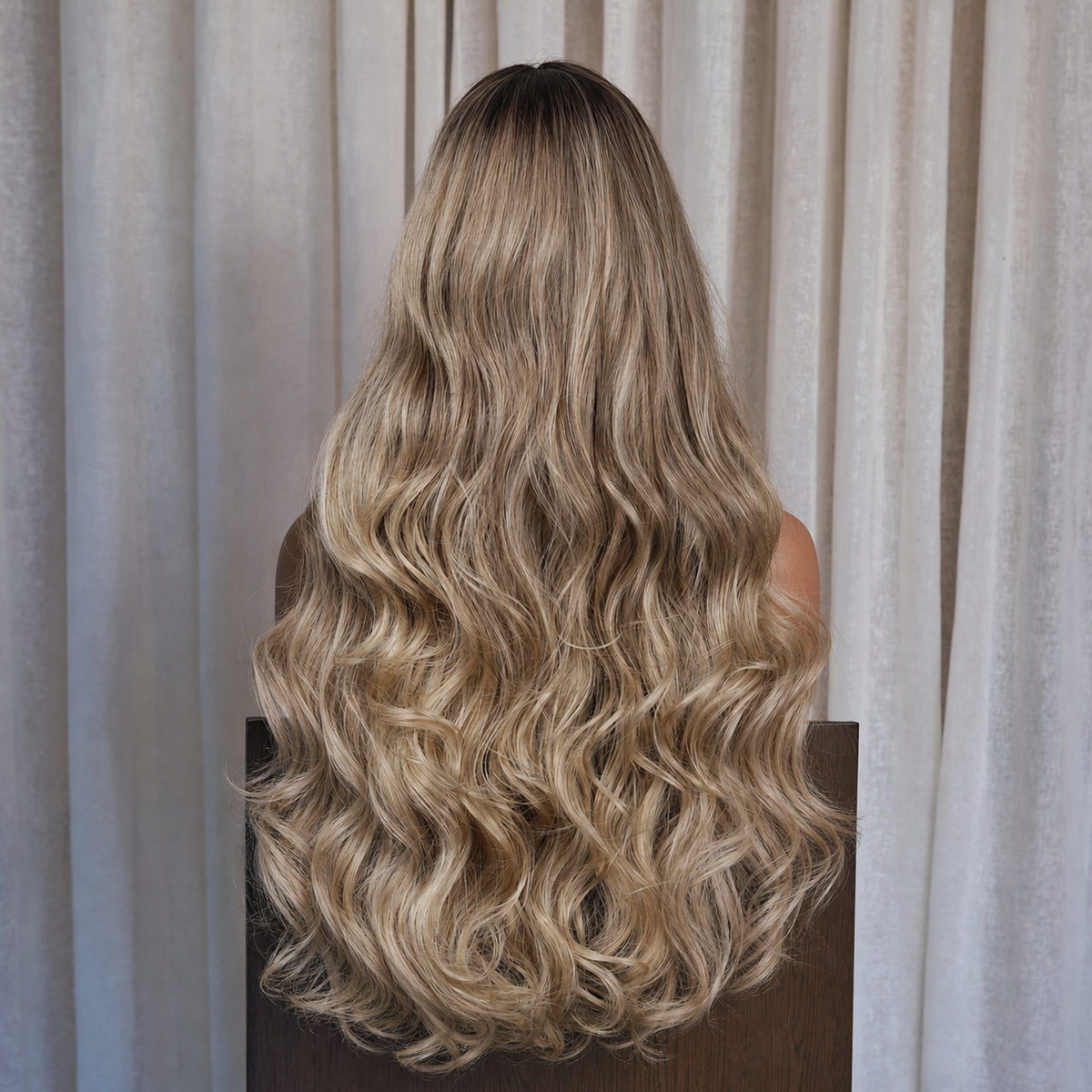 Extra Long Dark Blonde Wavy Fringe Wig | Milk &amp; Honey Wigs