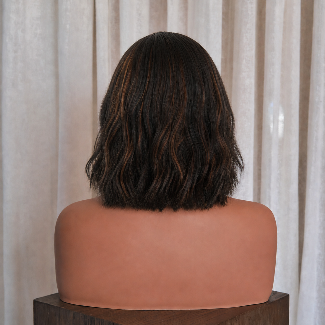 HAYLEY - Darkest Brown with Highlights - Fringe Wig
