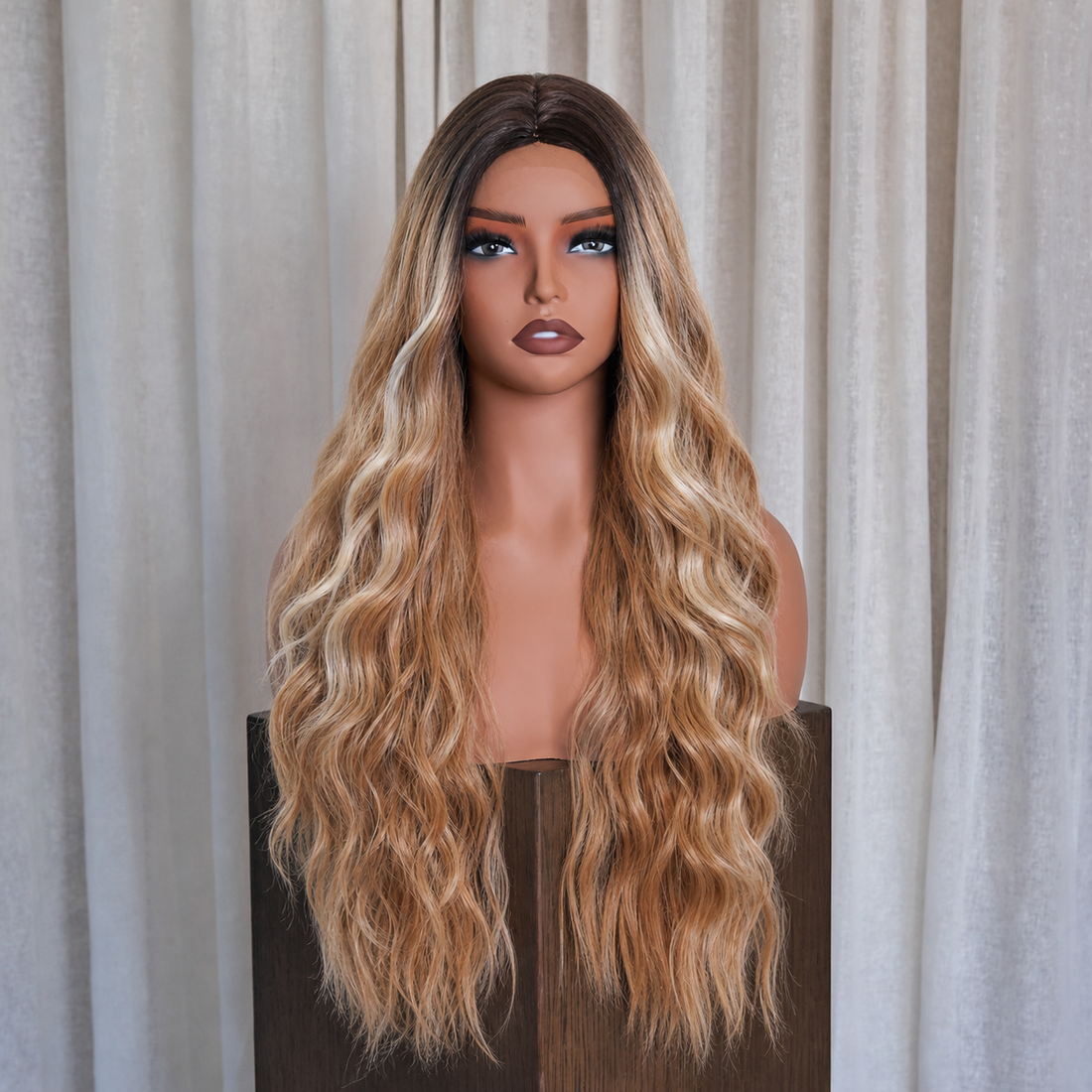 Honey Blonde with Dark Roots Wig | Milk &amp; Honey Wigs