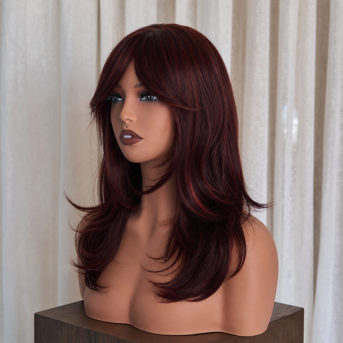 LAYTON - Burgundy - Fringe Wig