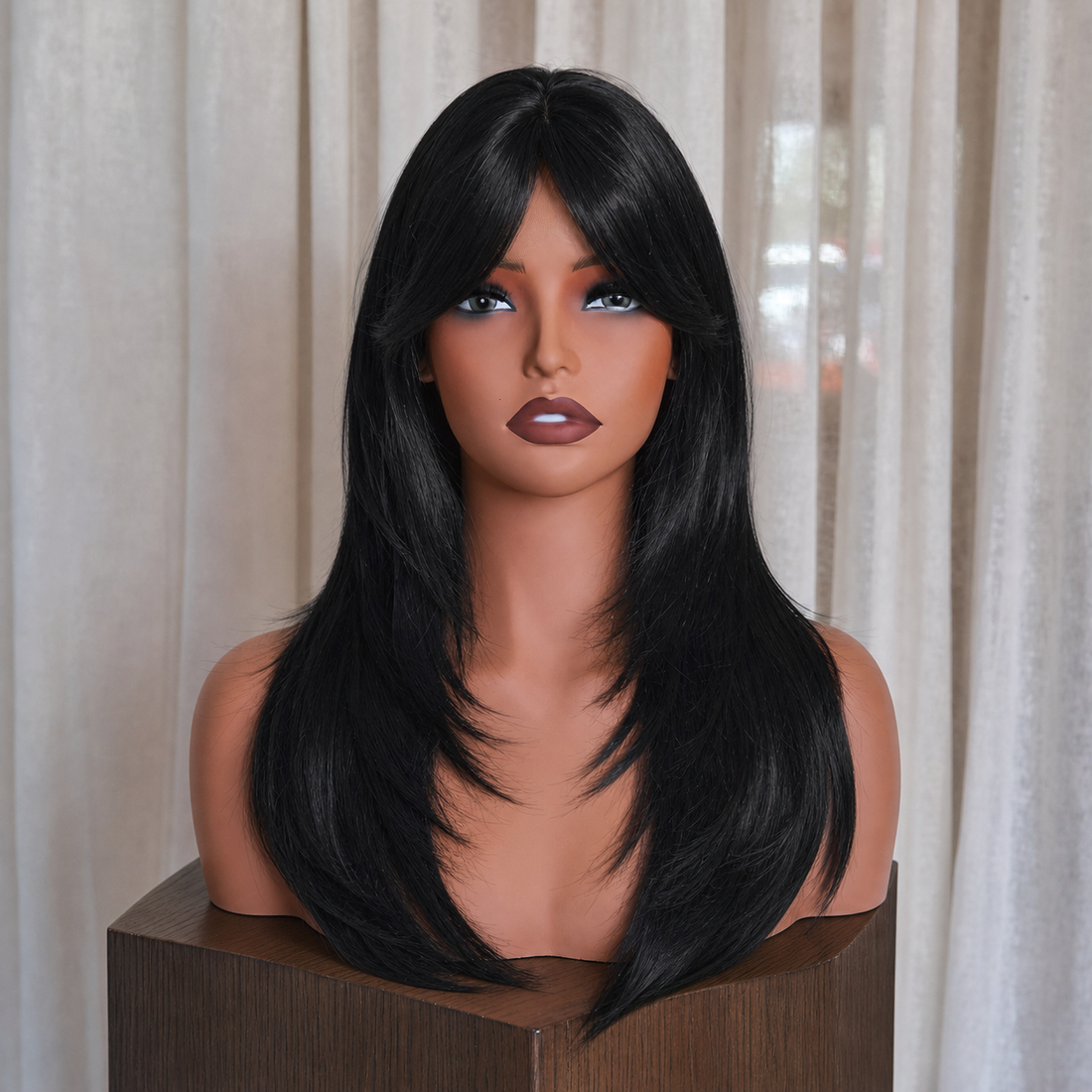 Long Layered Black Wig | Milk &amp; Honey Wigs