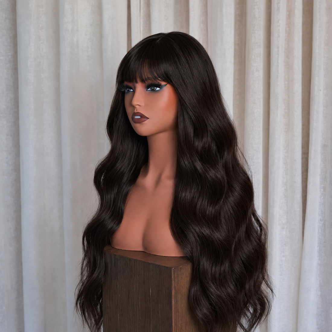 Natural Black Wavy Wig | Milk &amp; Honey Wigs
