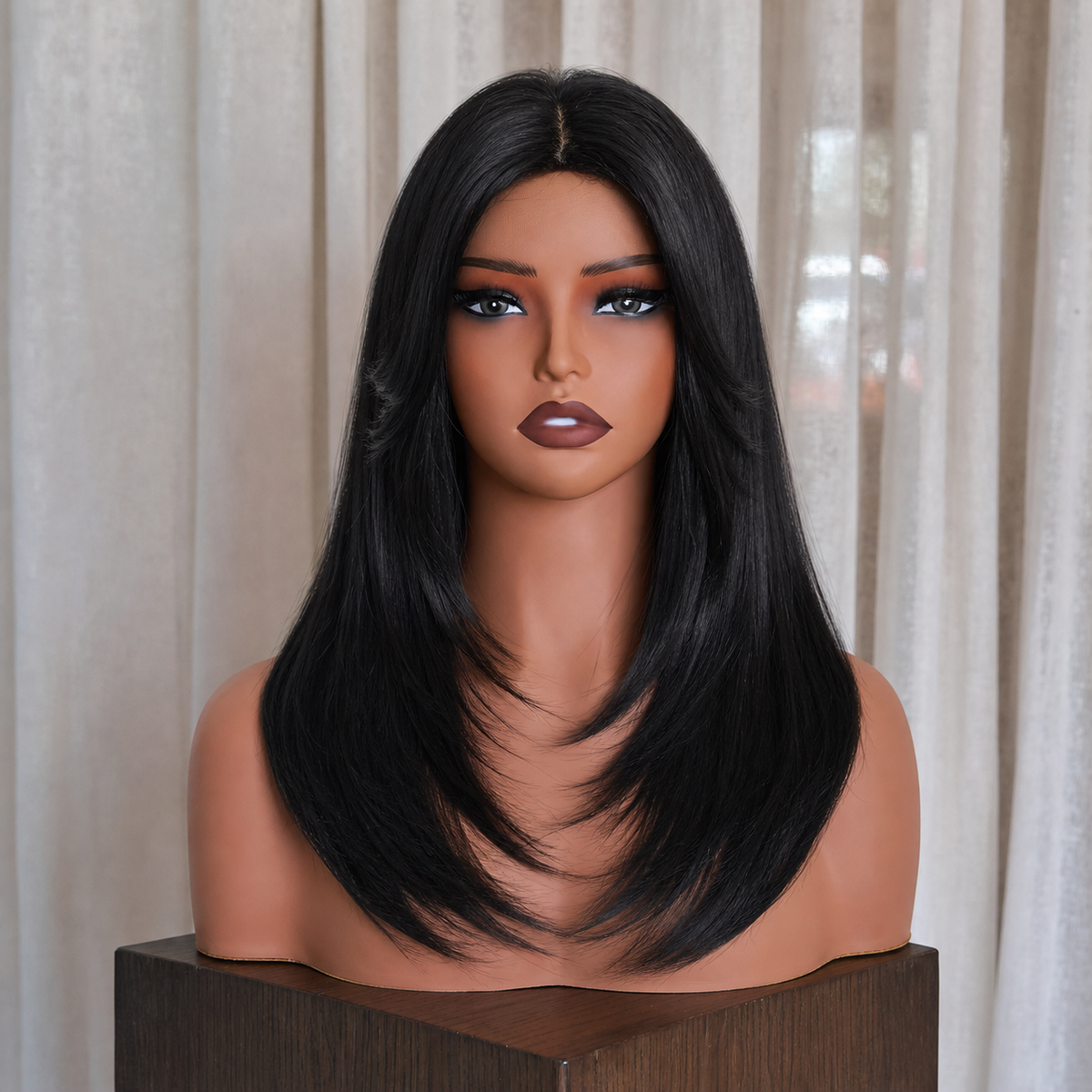Natural Black Wig with Layers | Milk &amp; Honey Wigs