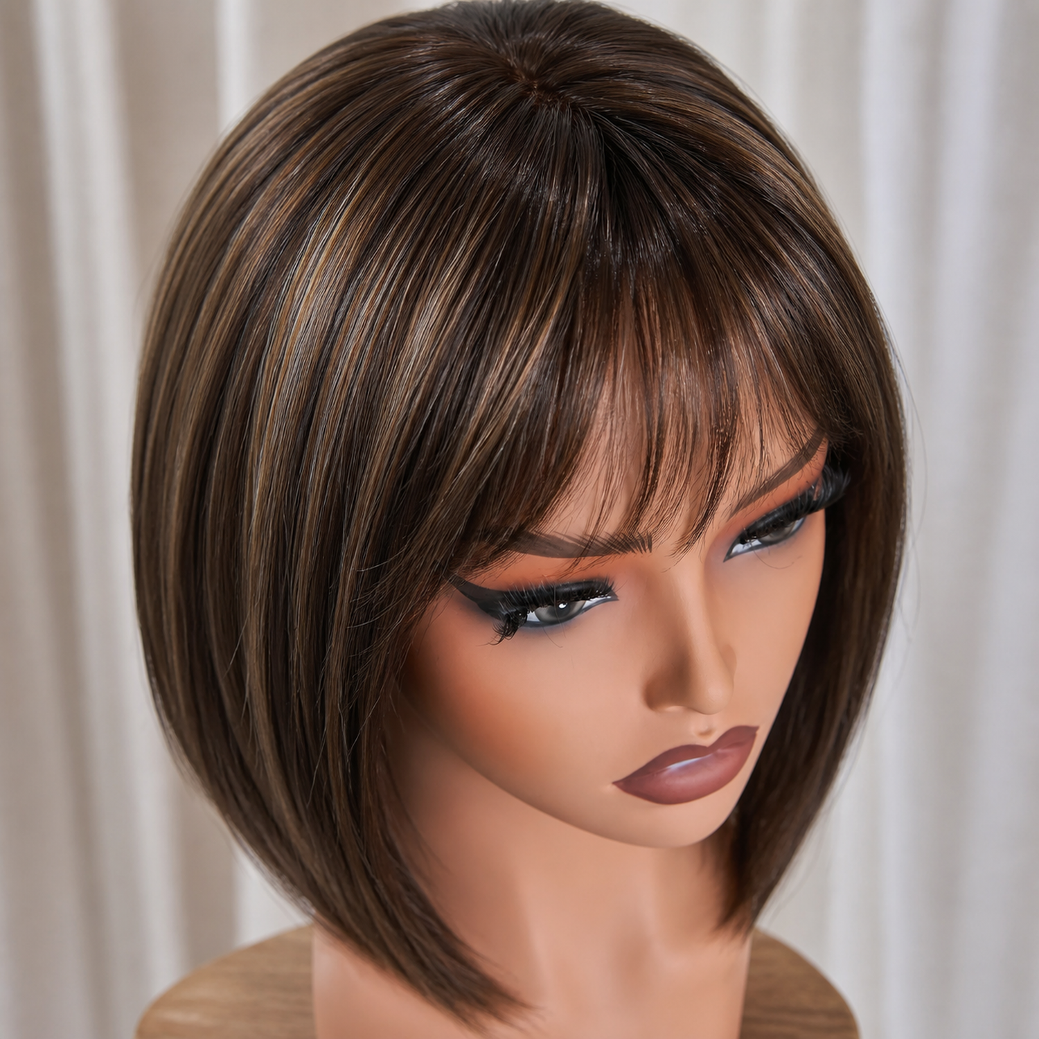 BLAIR - Chocolate Brown Bob - Fringe Wig