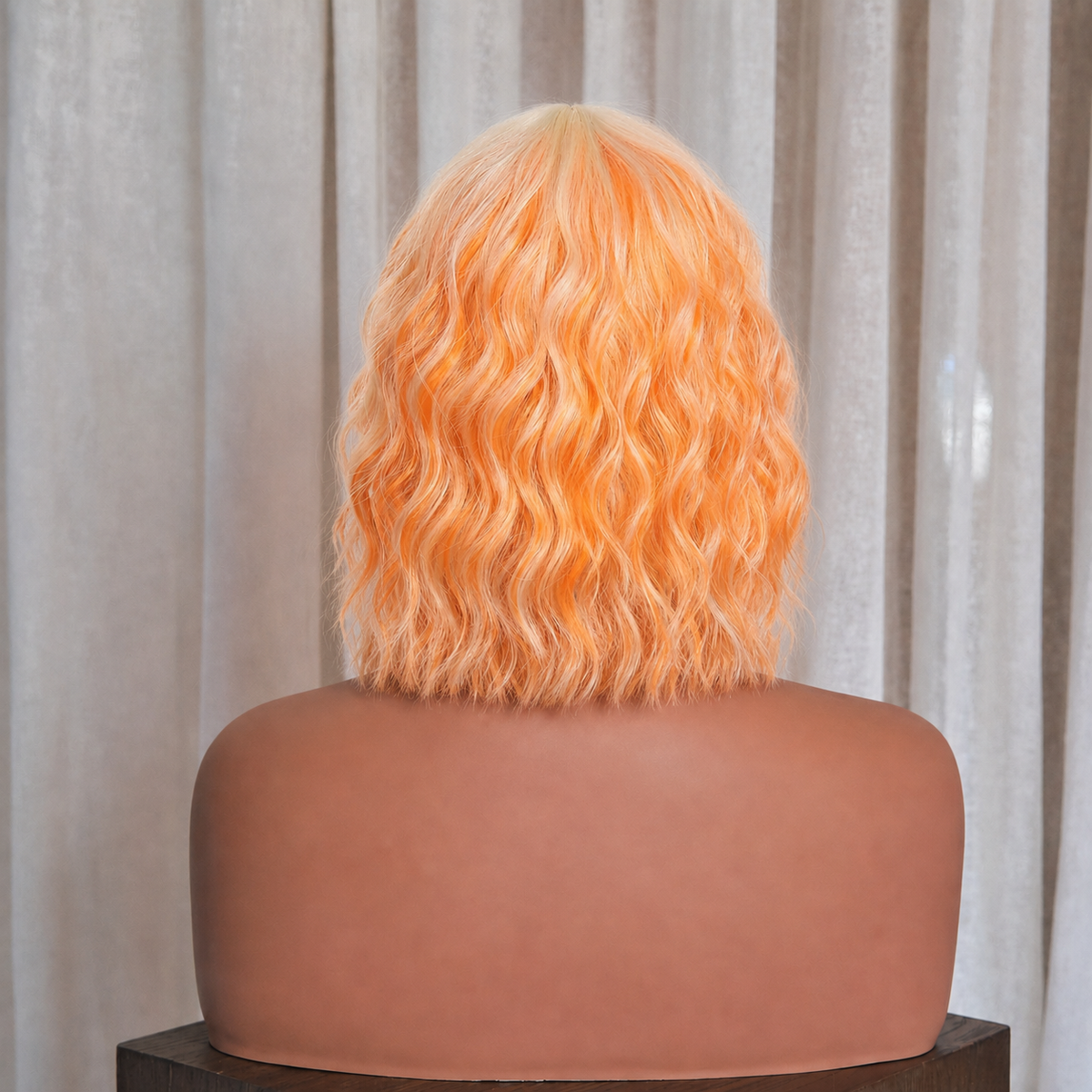 Peach Orange Wavy Bob Wig | Milk &amp; Honey Wigs