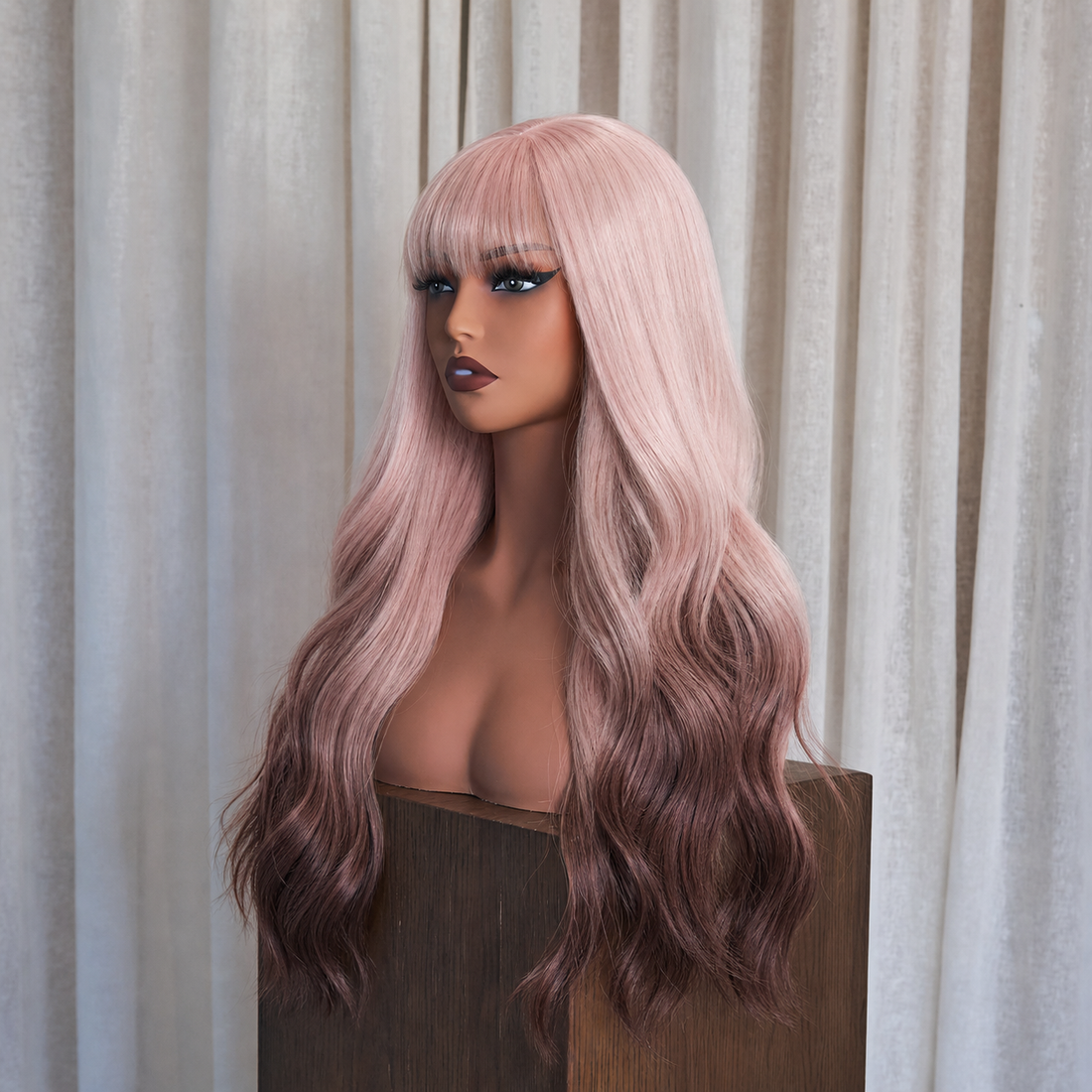 Pink Ombre Long Wavy Wig | Milk &amp; Honey Wigs