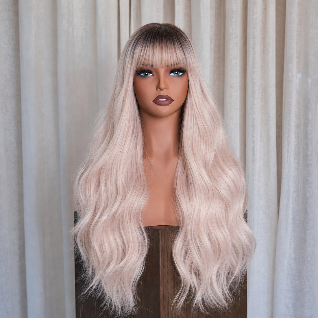 Platinum Blonde Ombre Wig with Fringe | Milk &amp; Honey Wigs
