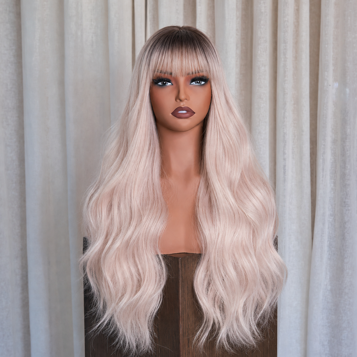 Platinum Blonde Ombre Wig with Fringe | Milk &amp; Honey Wigs