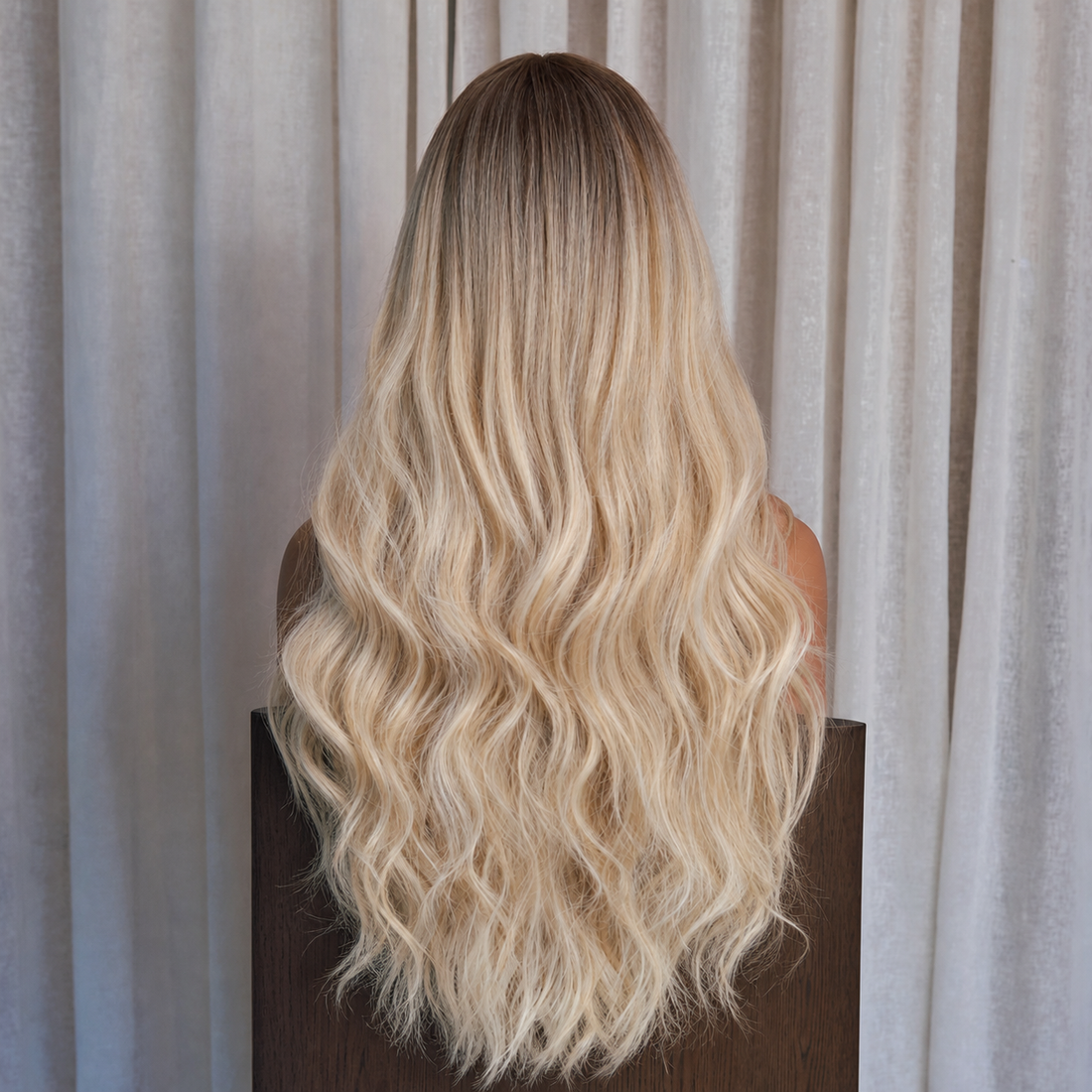 Root Streched Blonde Wavy 13x6 Lace Front Wig | Milk &amp; Honey Wigs