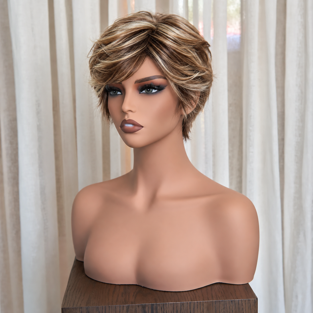 LEONORA - Highlighted Brown - Mono Top Lace Front Wig