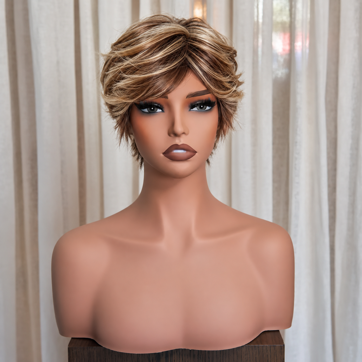 LEONORA - Highlighted Brown - Mono Top Lace Front Wig