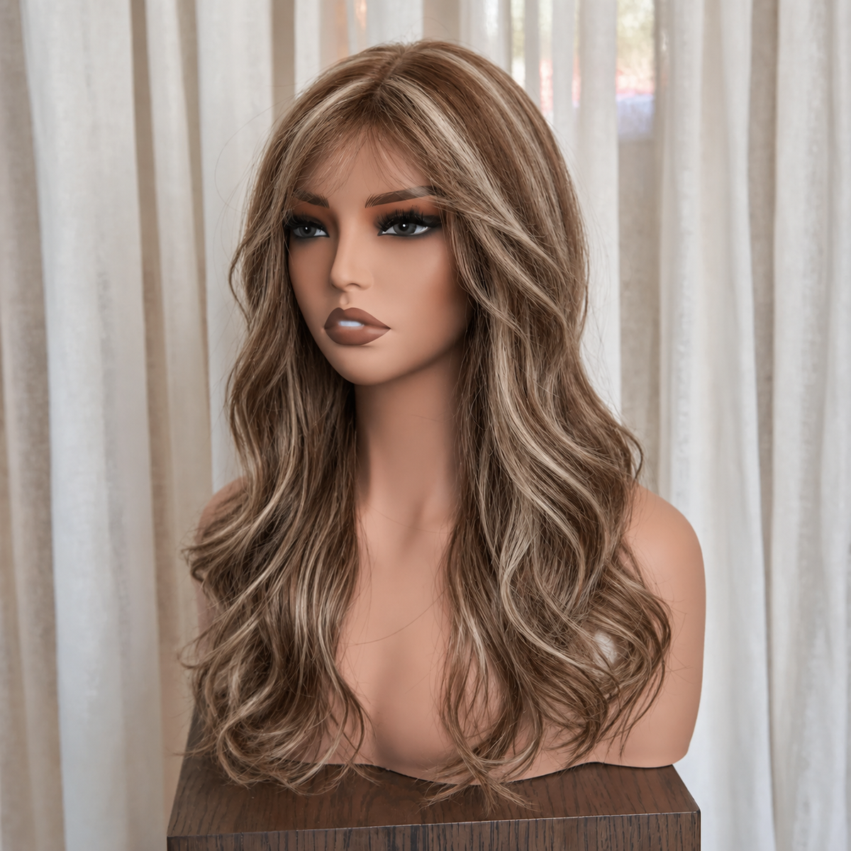 YVETTE - Highlighted Brown - Mono Top Lace Front Wig