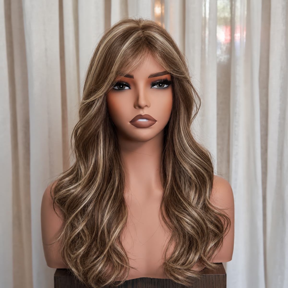 YVETTE - Highlighted Brown - Mono Top Lace Front Wig