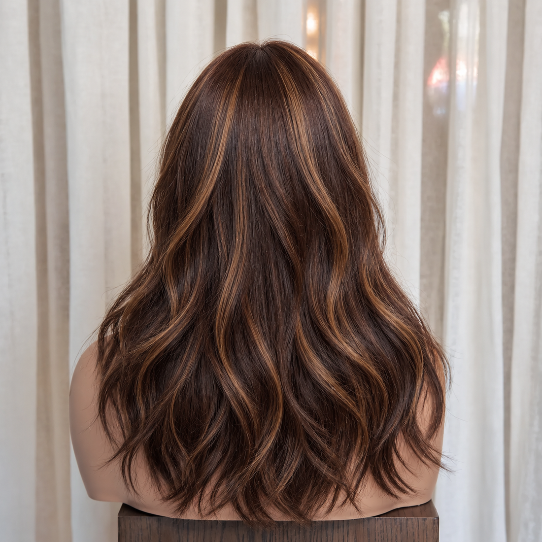 IRIS - Highlighted Brunette - Mono Top Lace Front Wig