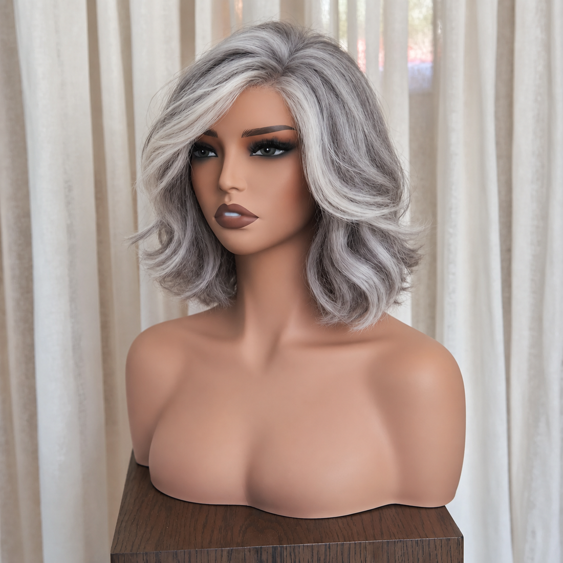EUDORA - Silver Grey - Mono Top Lace Front Wig