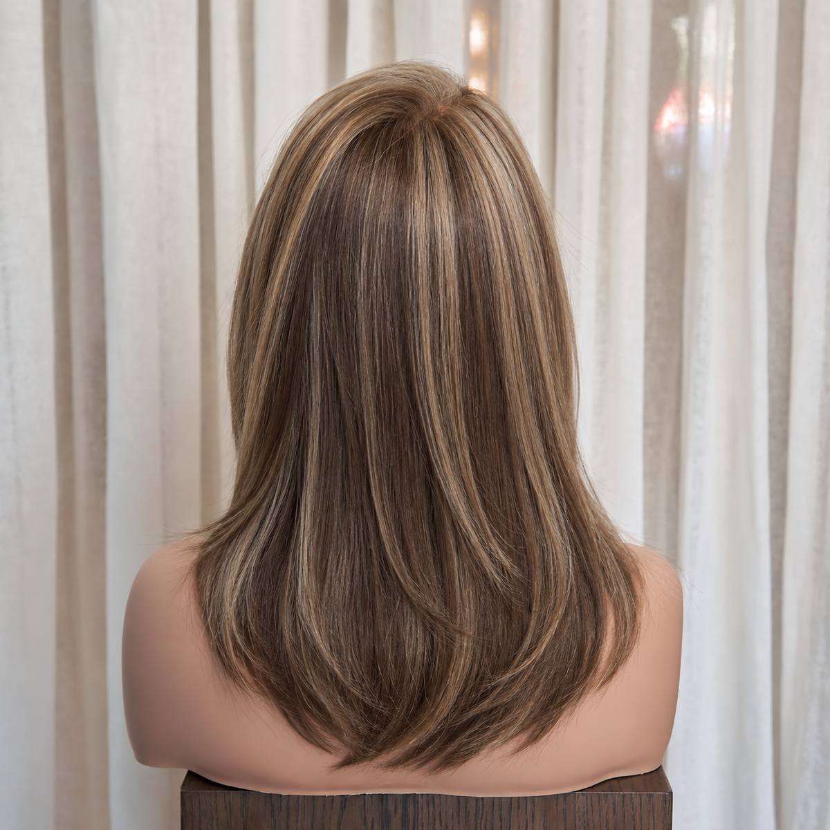 SABINE - Highlighted Brunette - Mono Top Lace Front Wig