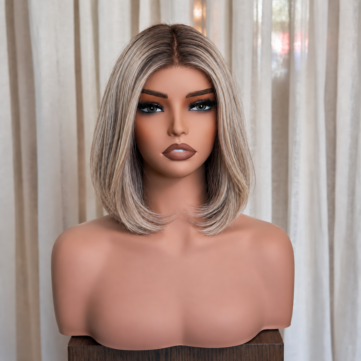 INES - Rooted Ash Blonde - Mono Top Lace Front Wig