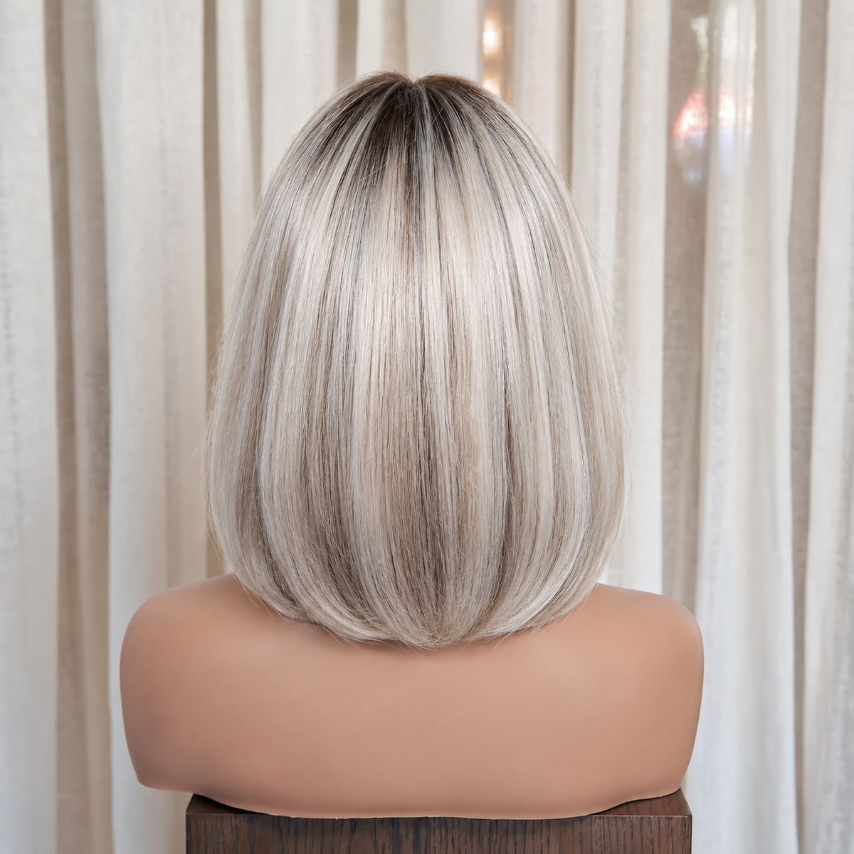 HOLLIS - Rooted Silver Blonde - Mono Top Lace Front Wig
