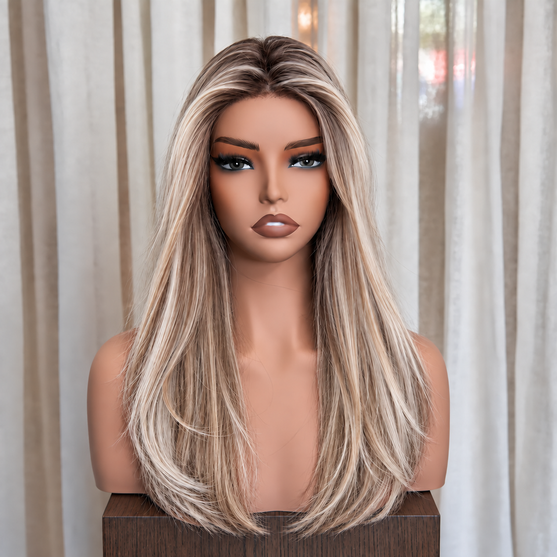 AVELINE - Rooted Beige Blonde - Mono Top Lace Front Wig