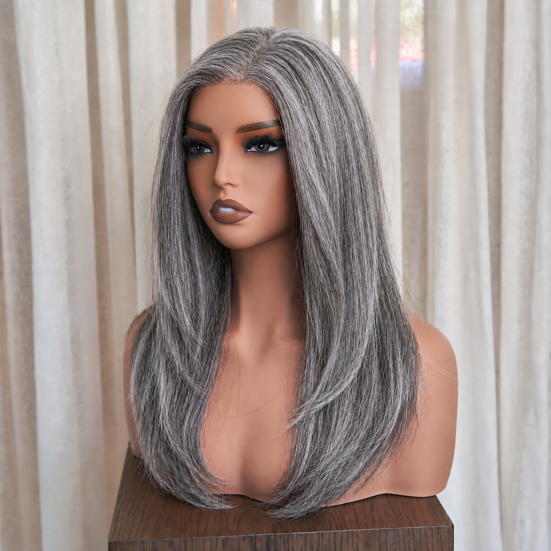 ROSINA - Silver Grey - Mono Top Lace Front Wig