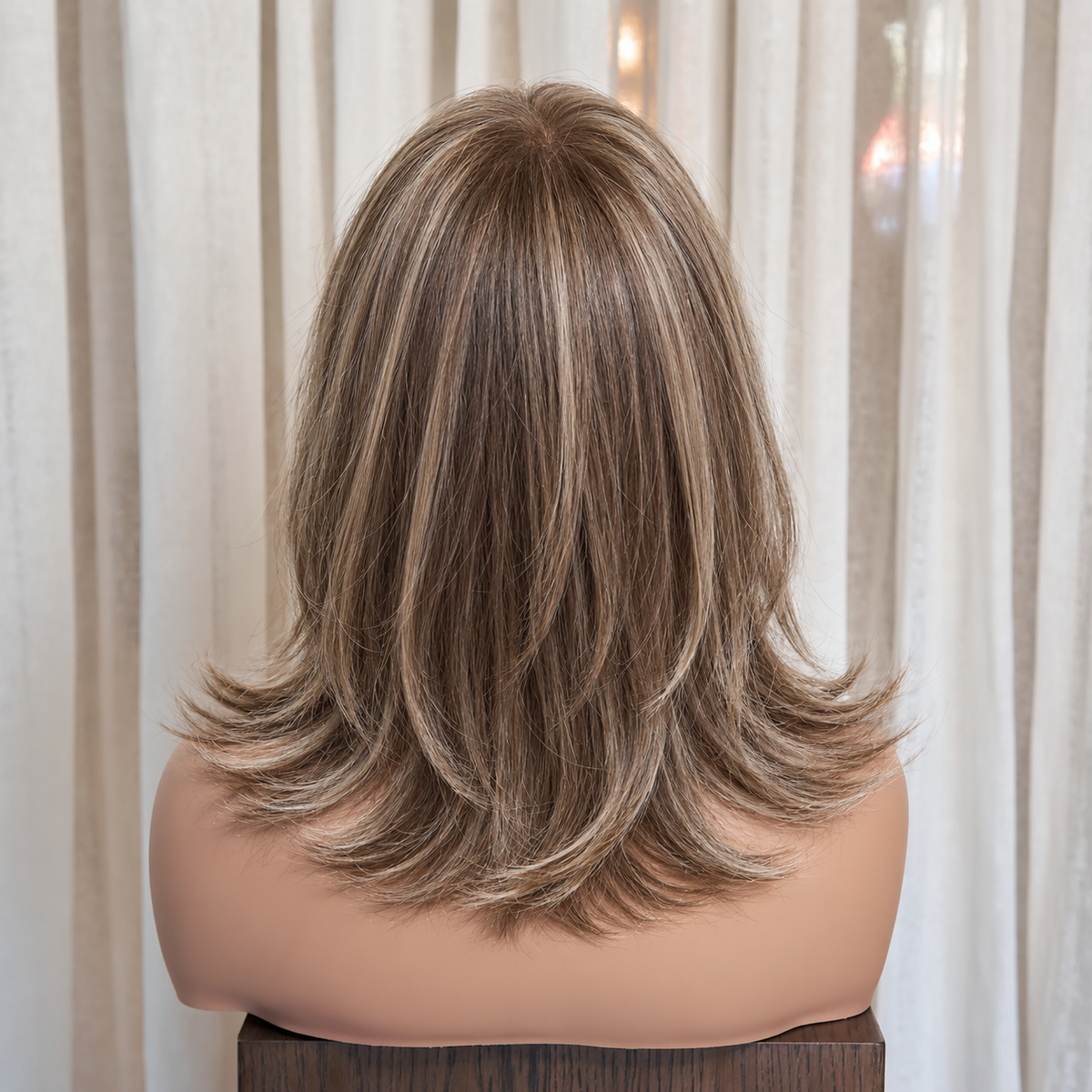 NESSA - Highlighted Brown - Mono Top Lace Front Wig