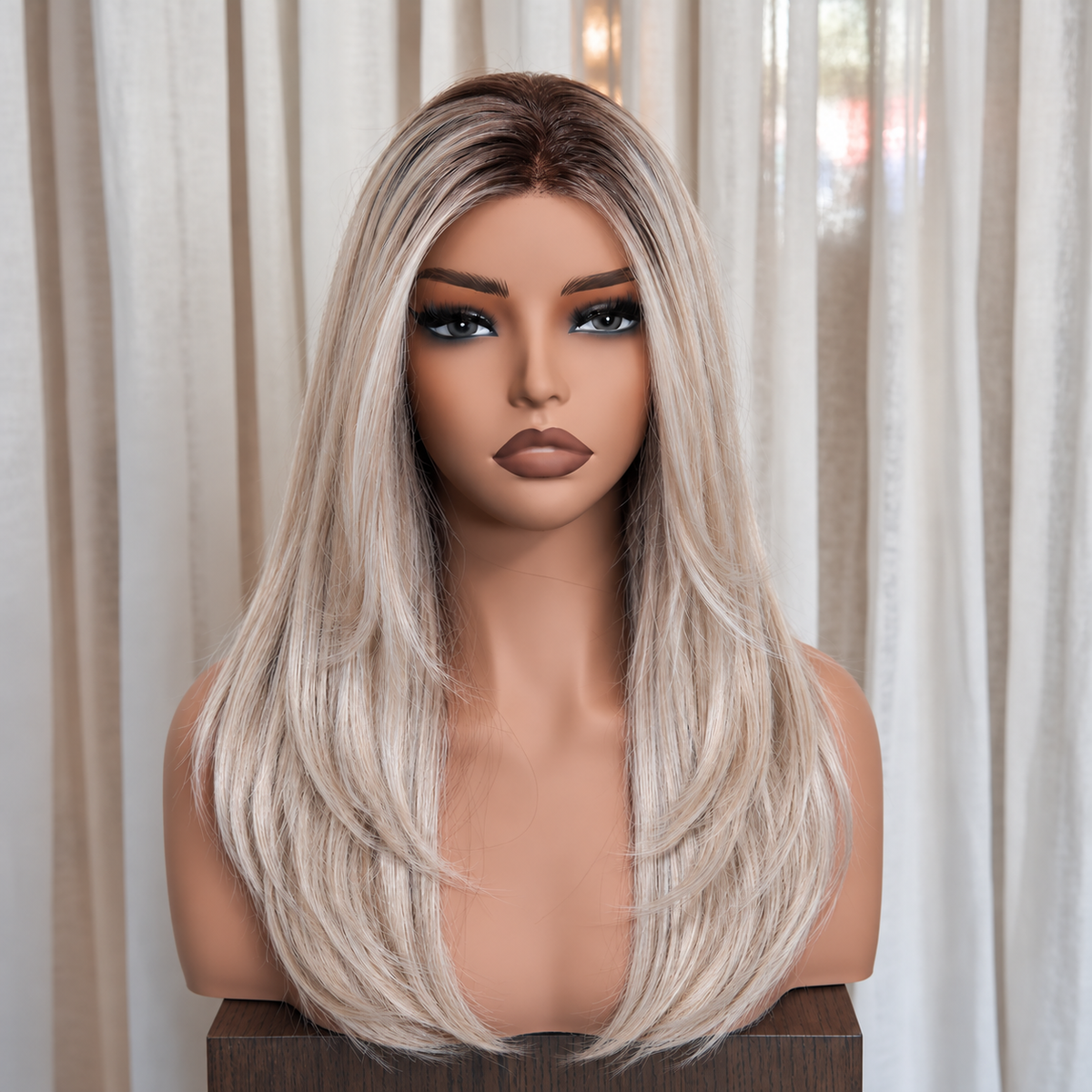 TILDA - Rooted Silver Blonde - Mono Top Lace Front Wig