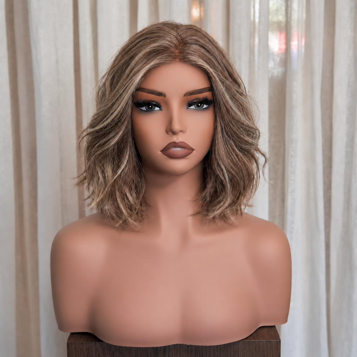 HADLEY - Highlighted Brown - Mono Top Lace Front Wig