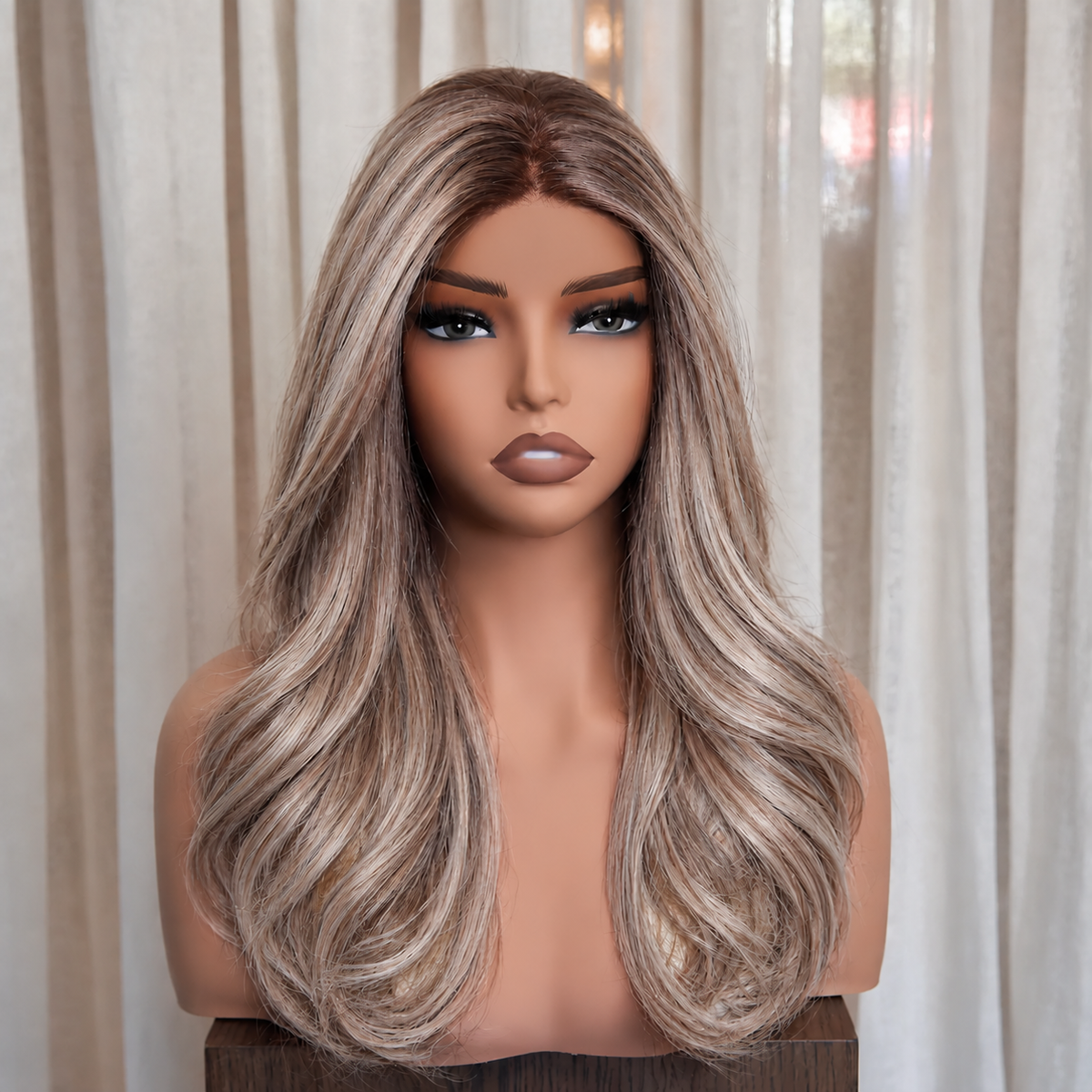 LEILA - Rooted Ash Bronde - Mono Top Lace Front Wig