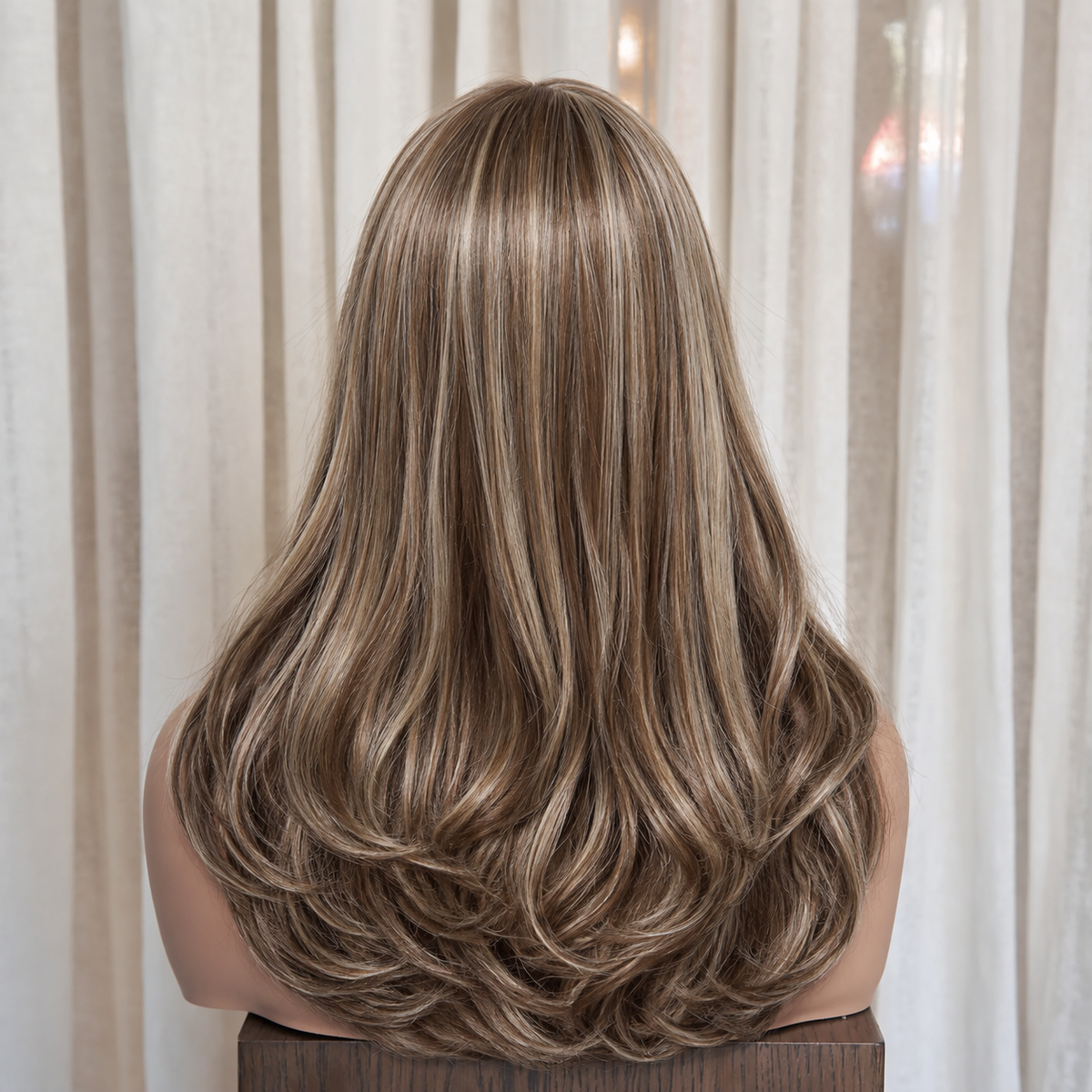 KEZIAH - Highlighted Brown - Mono Top Lace Front Wig