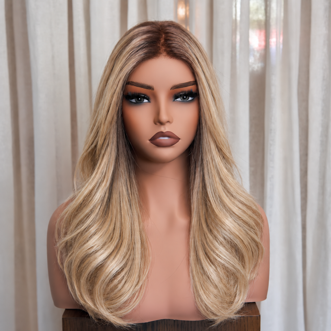 MIREYA - Rooted Golden Blonde - Mono Top Lace Front Wig