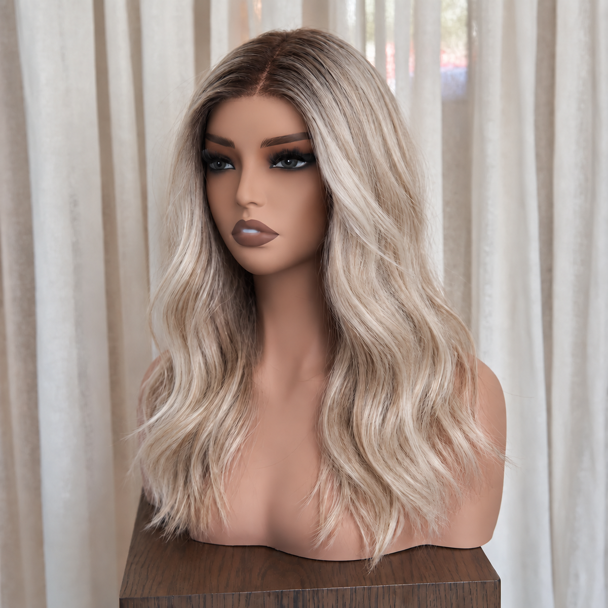 VERITY - Rooted Ash Blonde - Mono Top Lace Front Wig