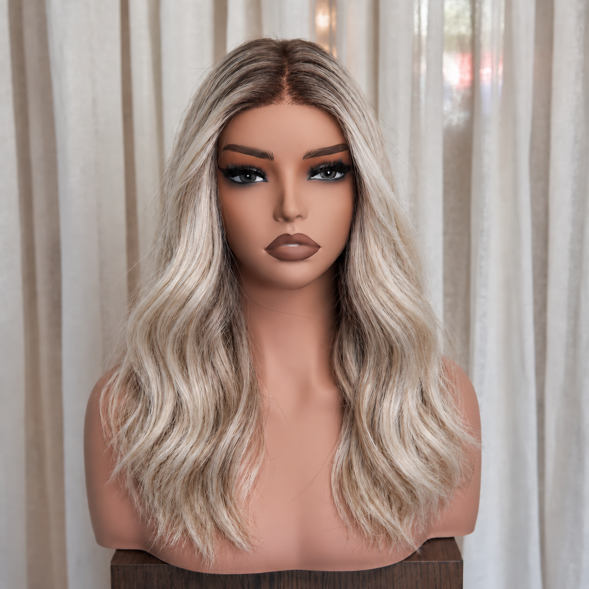 VERITY - Rooted Ash Blonde - Mono Top Lace Front Wig