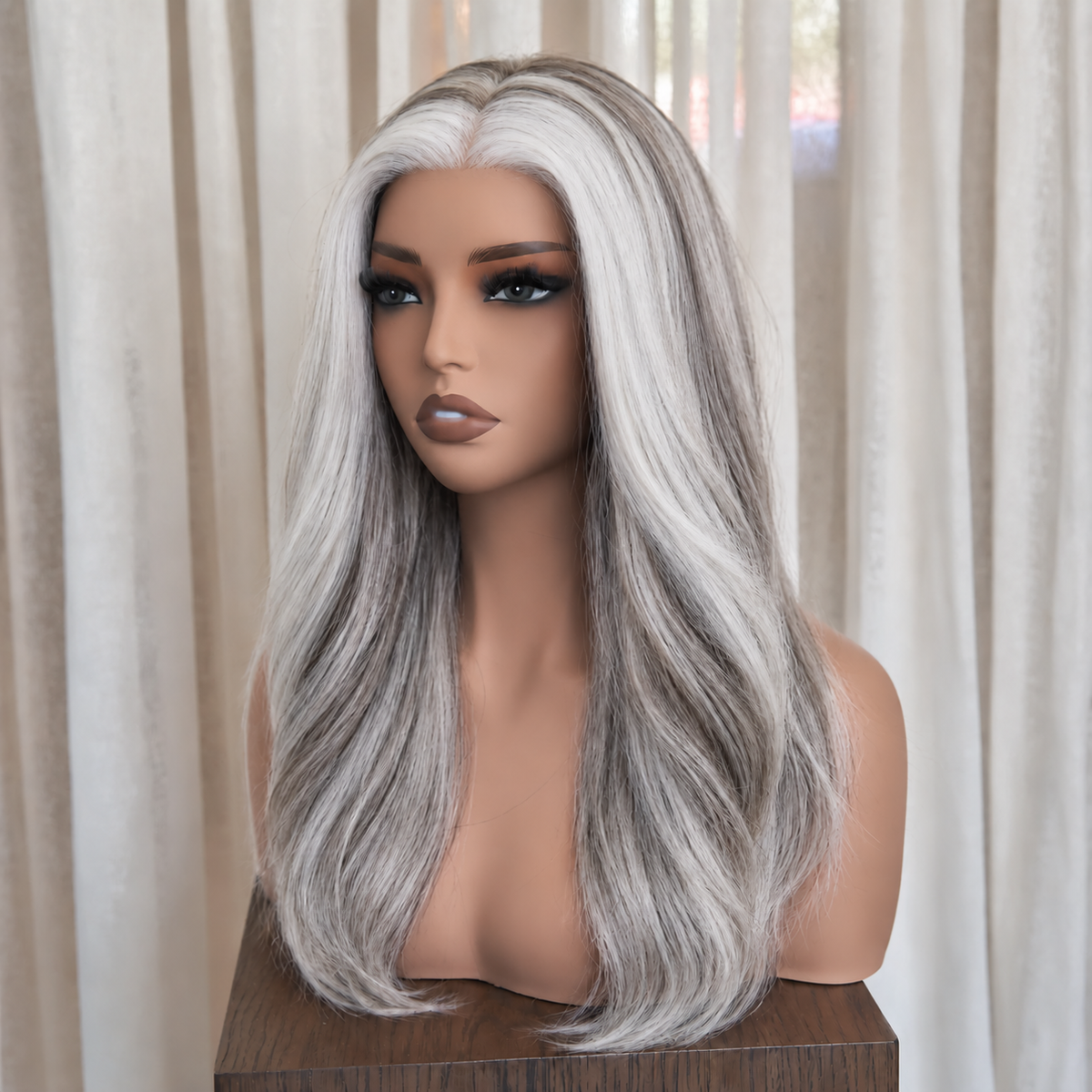 FABIENNE - Silver Grey - Mono Top Lace Front Wig
