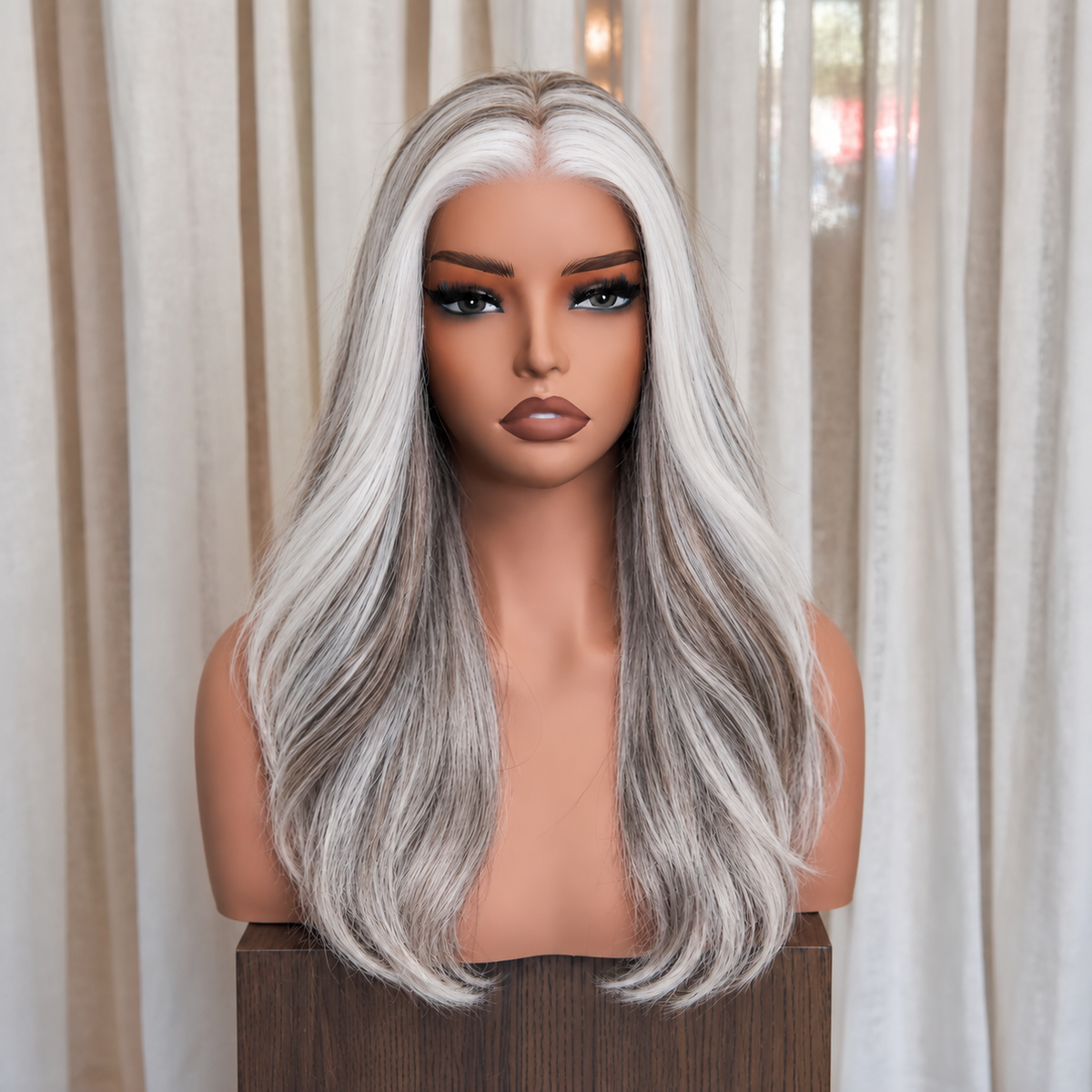 FABIENNE - Silver Grey - Mono Top Lace Front Wig