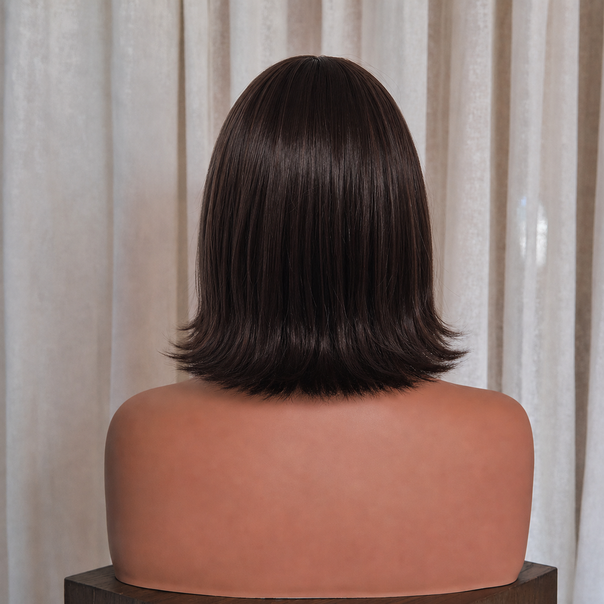 Short Dark Brown Bob Wispy Fringe Wig | Milk &amp; Honey Wigs