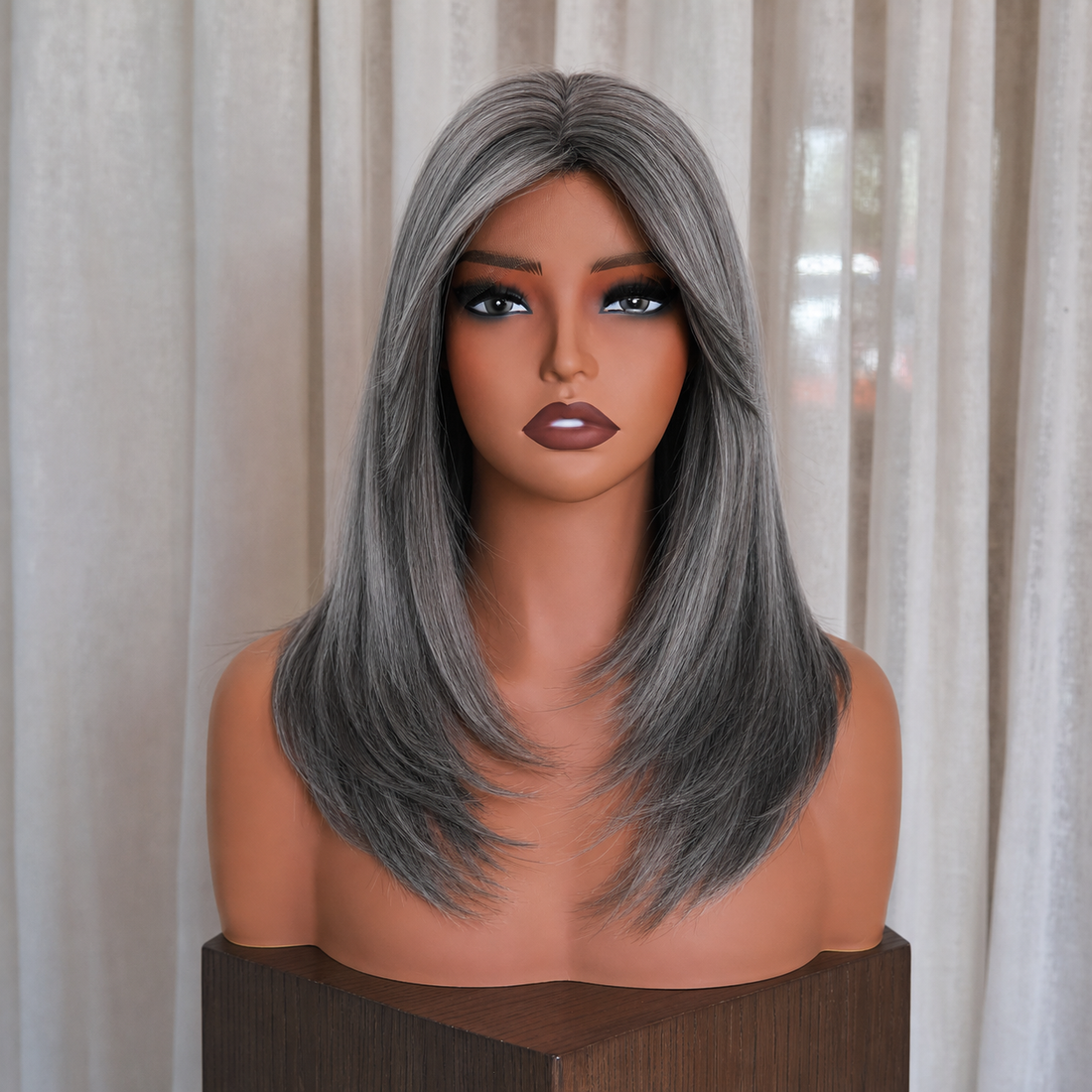 Silver Grey Layered Wig | Milk &amp; Honey Wigs