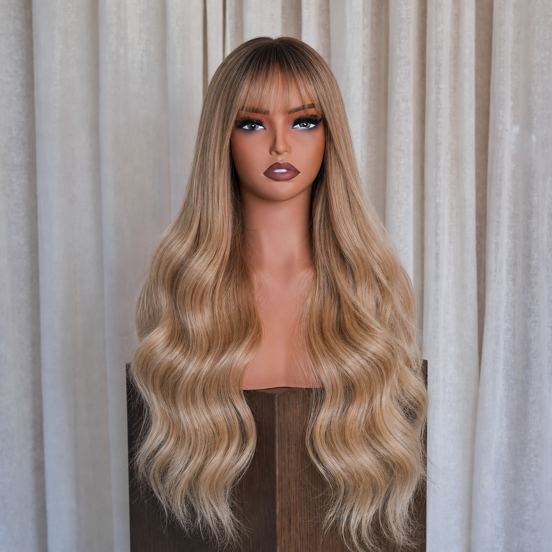 Soft Wavy Honey Brown  Wig | Milk &amp; Honey Wigs