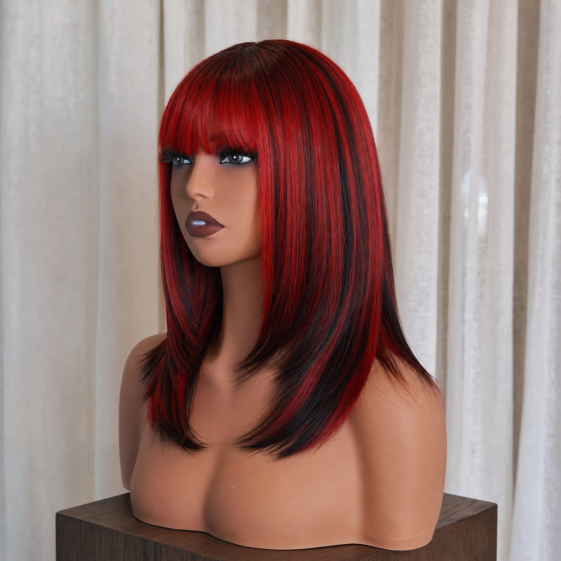 VALENTINA - Ombre Red - Fringe Wig