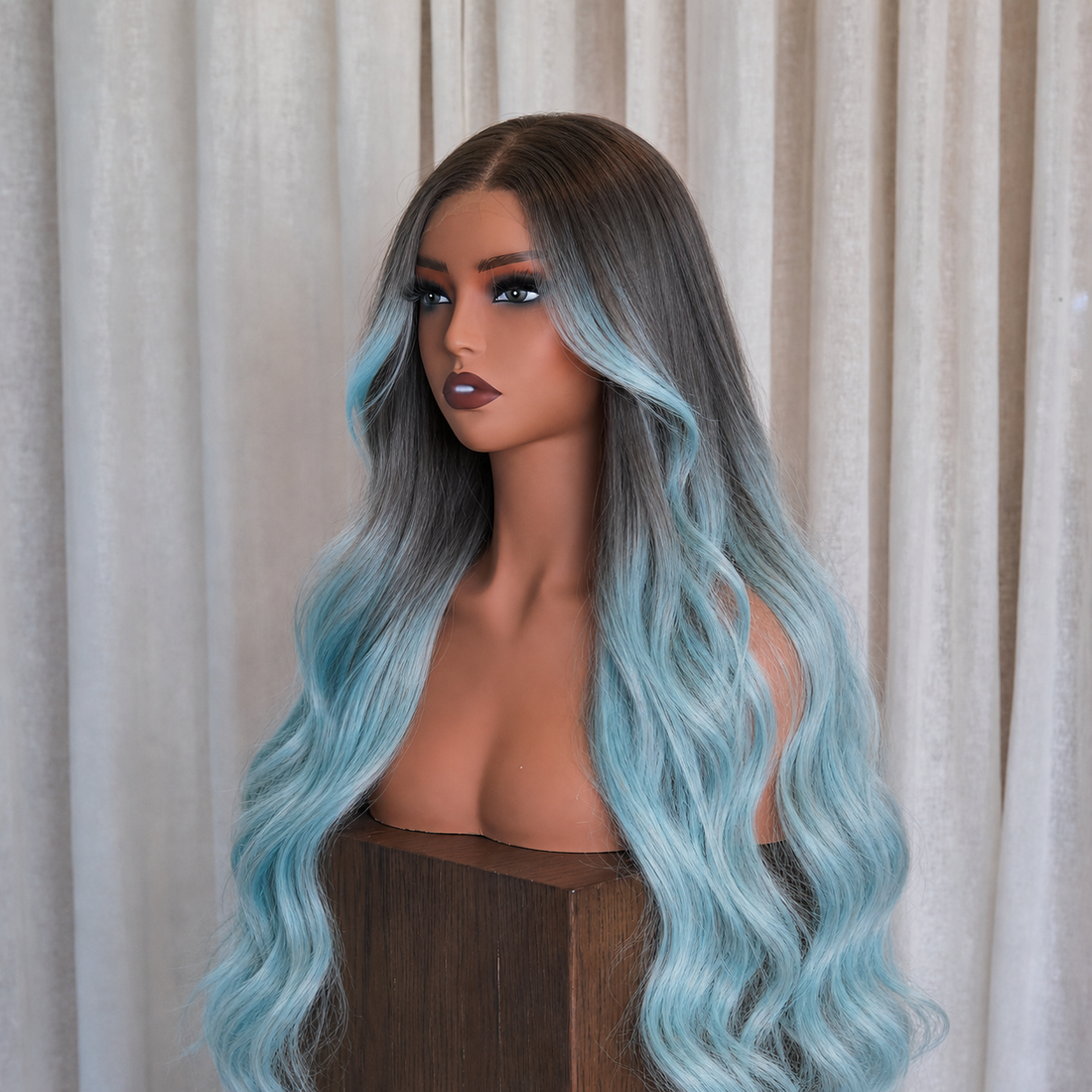 ZINA - Teal Blue - Lace Front Wig