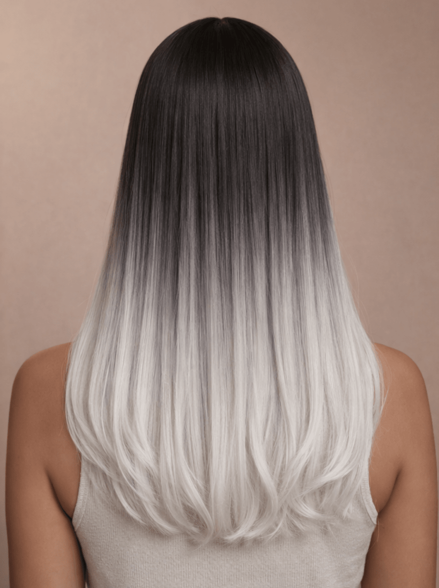 AALIYAH - Ombre Black - Fringe Wig | Black, 18 Inch, Fringe, Synthetic Hair | Milk &amp; Honey Wigs