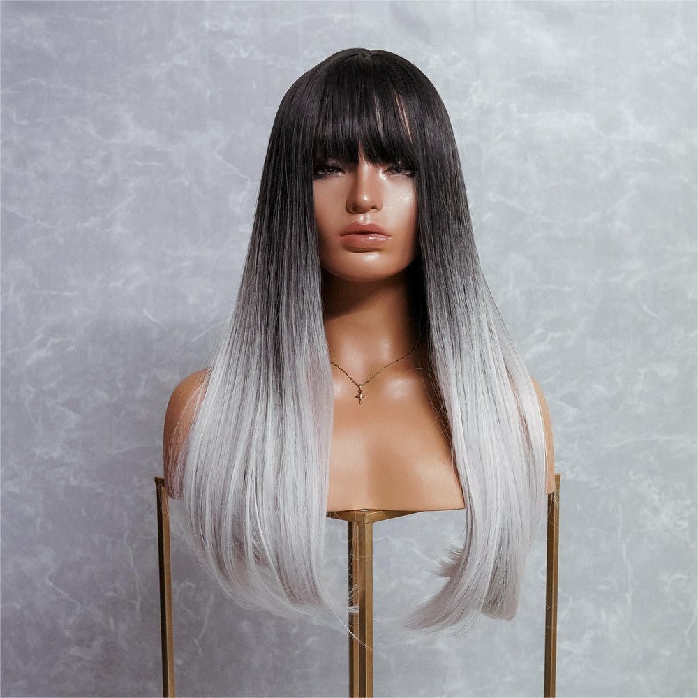 AALIYAH - Ombre Black - Fringe Wig | Black, 18 Inch, Fringe, Synthetic Hair | Milk &amp; Honey Wigs