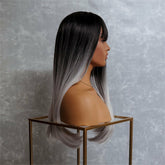 AALIYAH - Ombre Black - Fringe Wig | Black, 18 Inch, Fringe, Synthetic Hair | Milk & Honey Wigs