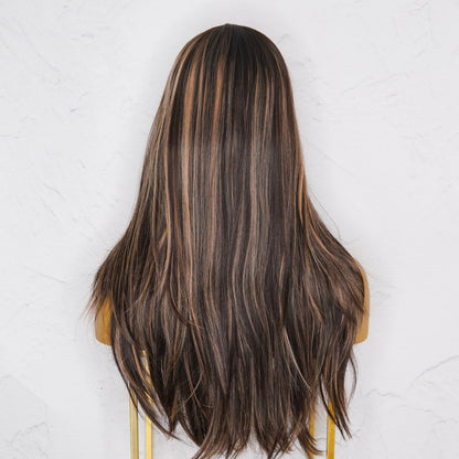 ABIGAIL brown ombre synthetic straight lace front wig | Milk &amp; Honey Wigs